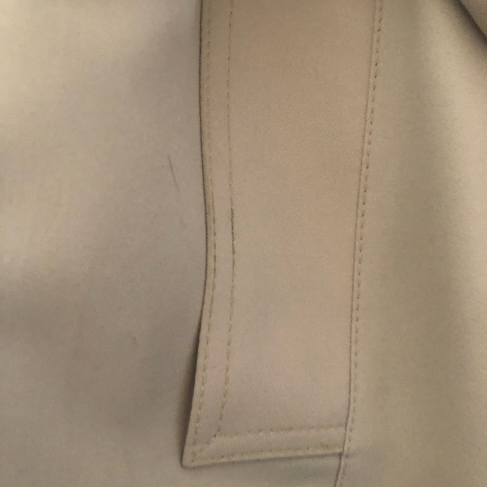 Women's Beige Long Trench Coat with Tie Belt - Picture 16 of 16